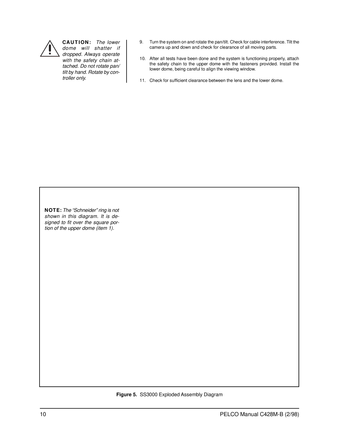 Pelco SS3002 operation manual SS3000 Exploded Assembly Diagram 