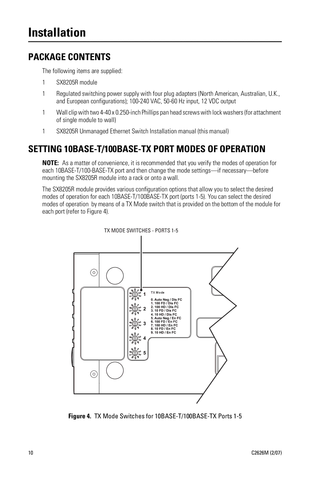 Pelco SX8205R manual Installation, Package Contents 