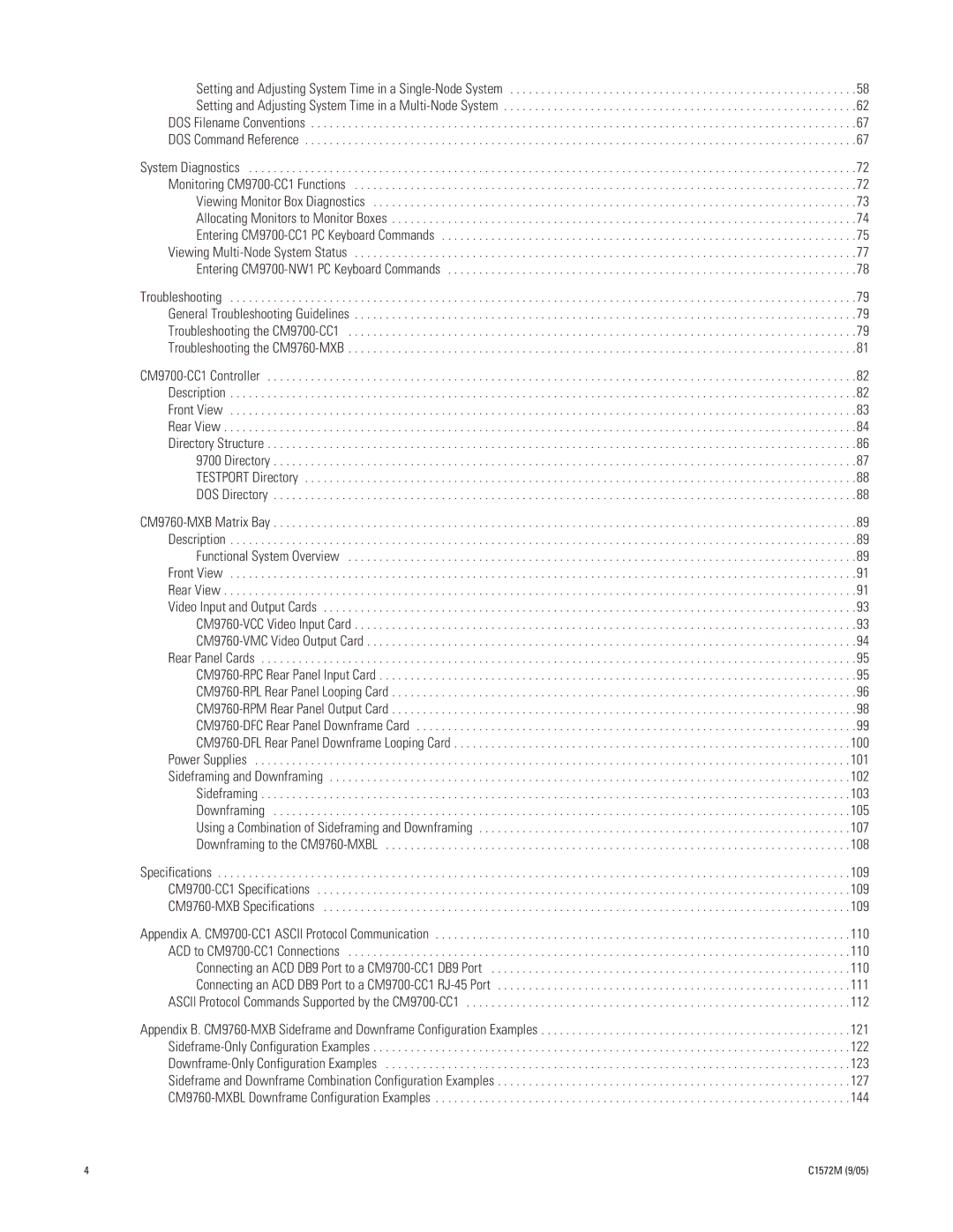 Pelco System 9760 manual Testport Directory DOS Directory 