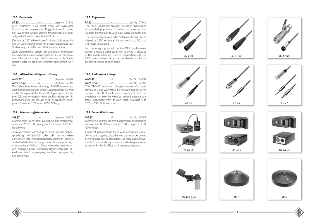 Pelco U 87 AI Popschutz, Mikrophon-Neigevorrichtung, Schaumstoffwindschutz, Popscreen, Auditorium Hanger, Foam Windscreen 