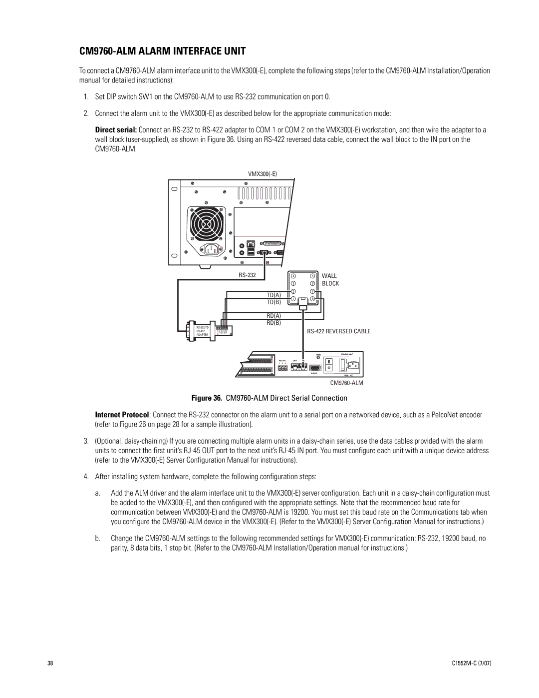 Pelco VMX300-E installation manual CM9760-ALM Alarm Interface Unit 