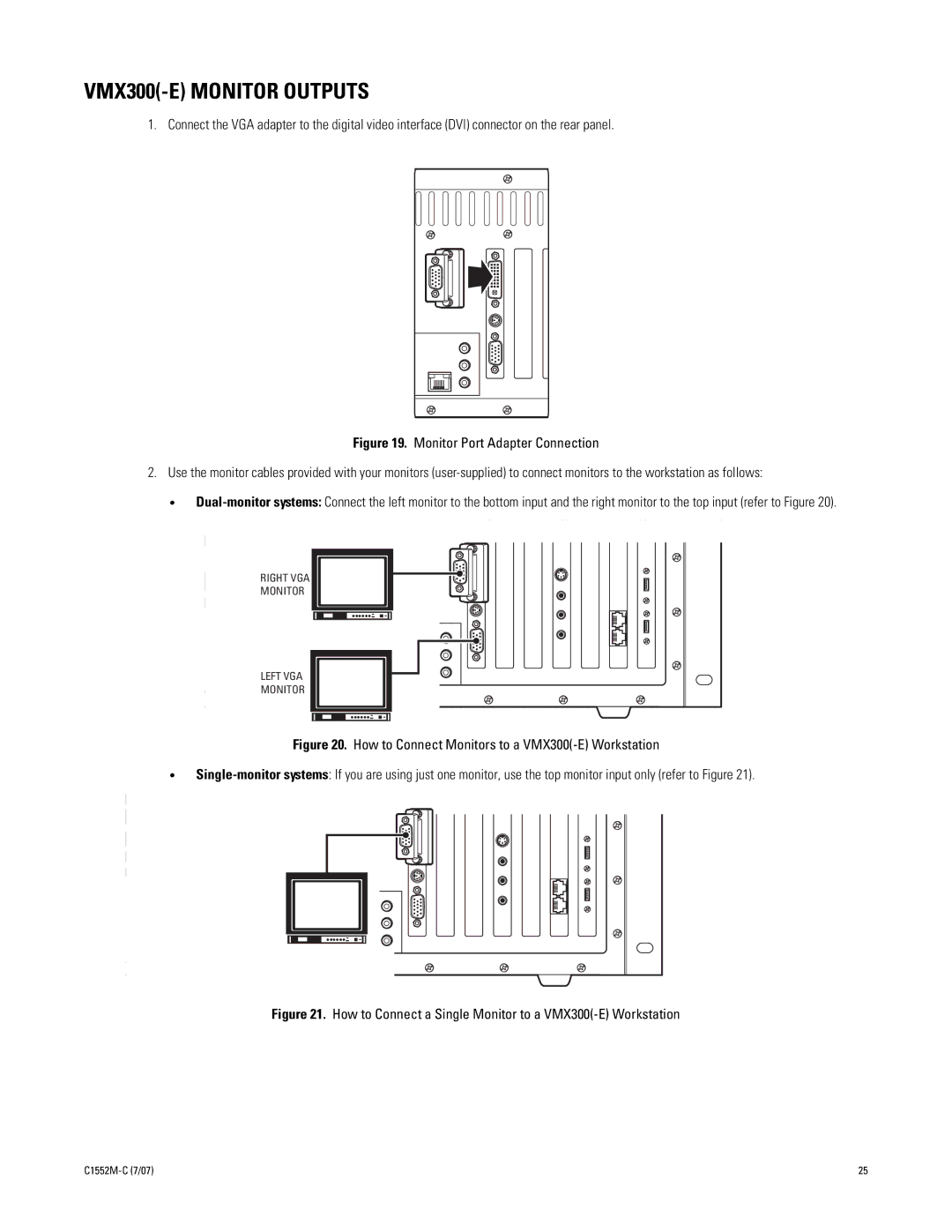 Pelco VMX300 installation manual Right VGA Monitor 