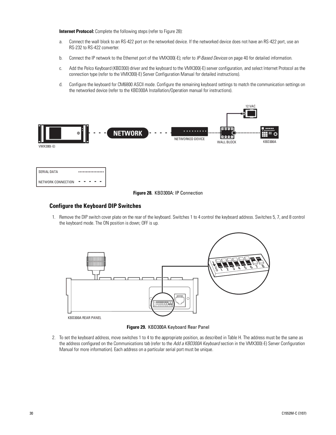 Pelco VMX300 installation manual Network 