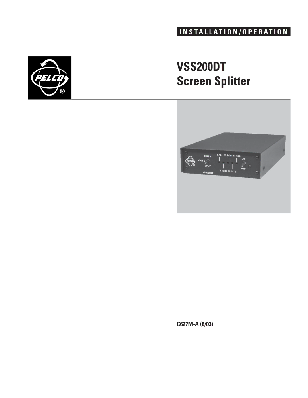 Pelco VSS200DT manual 