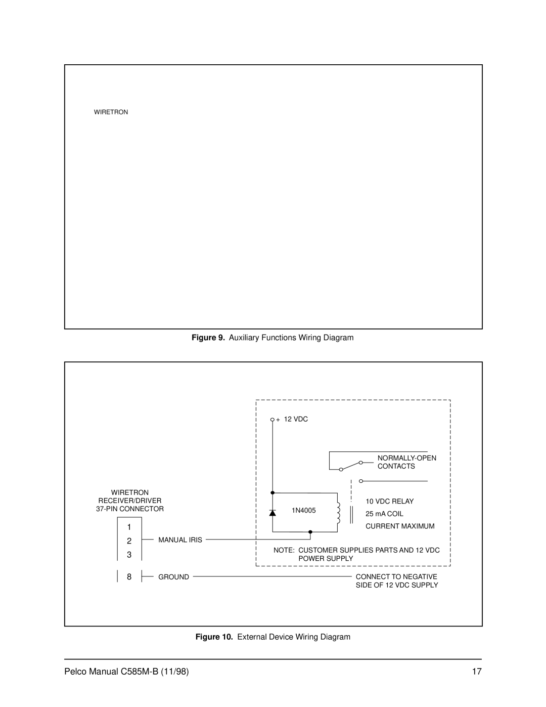 Pelco WX8000 operation manual Auxiliary Functions Wiring Diagram 