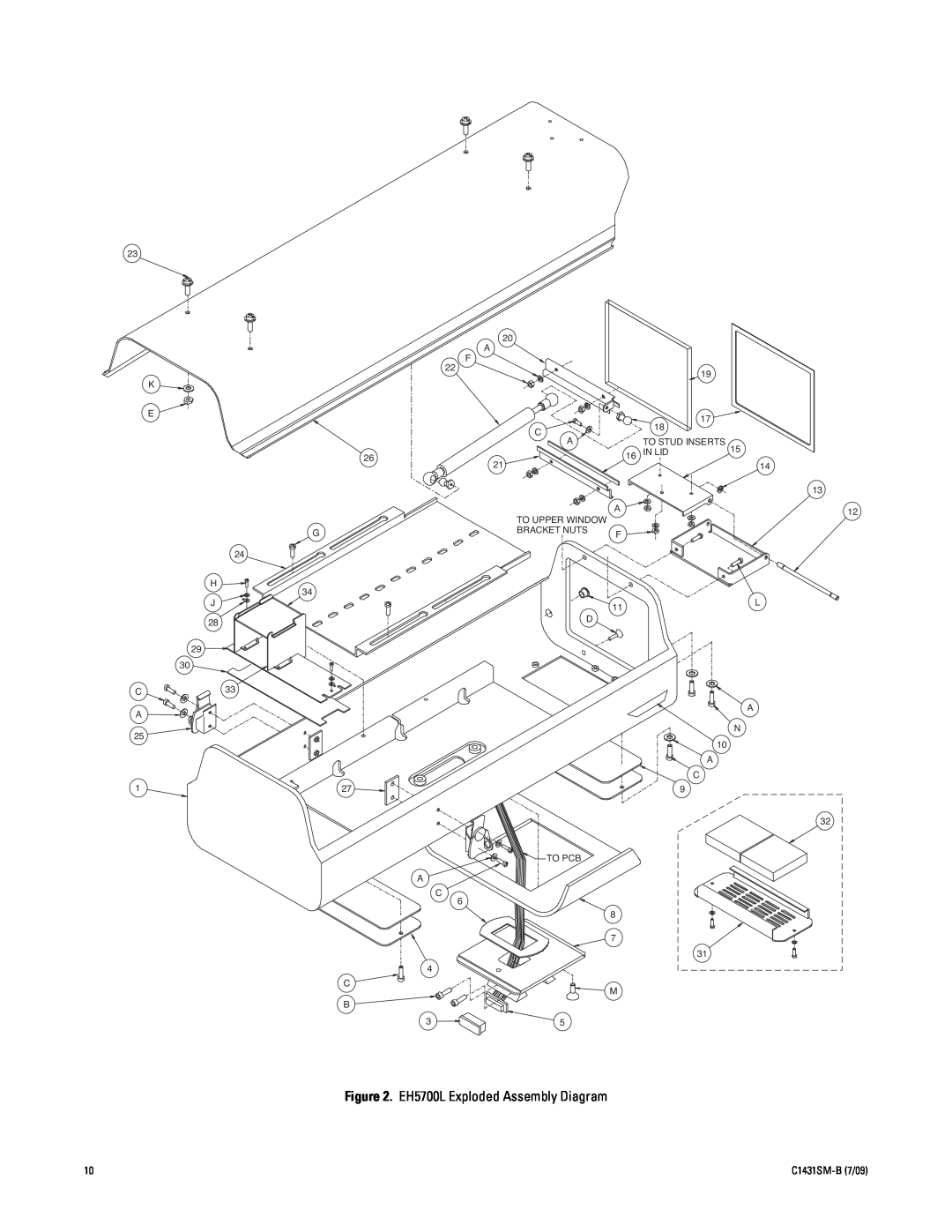 Pelco X1431SM-B (7/09) manual EH5700L Exploded Assembly Diagram 