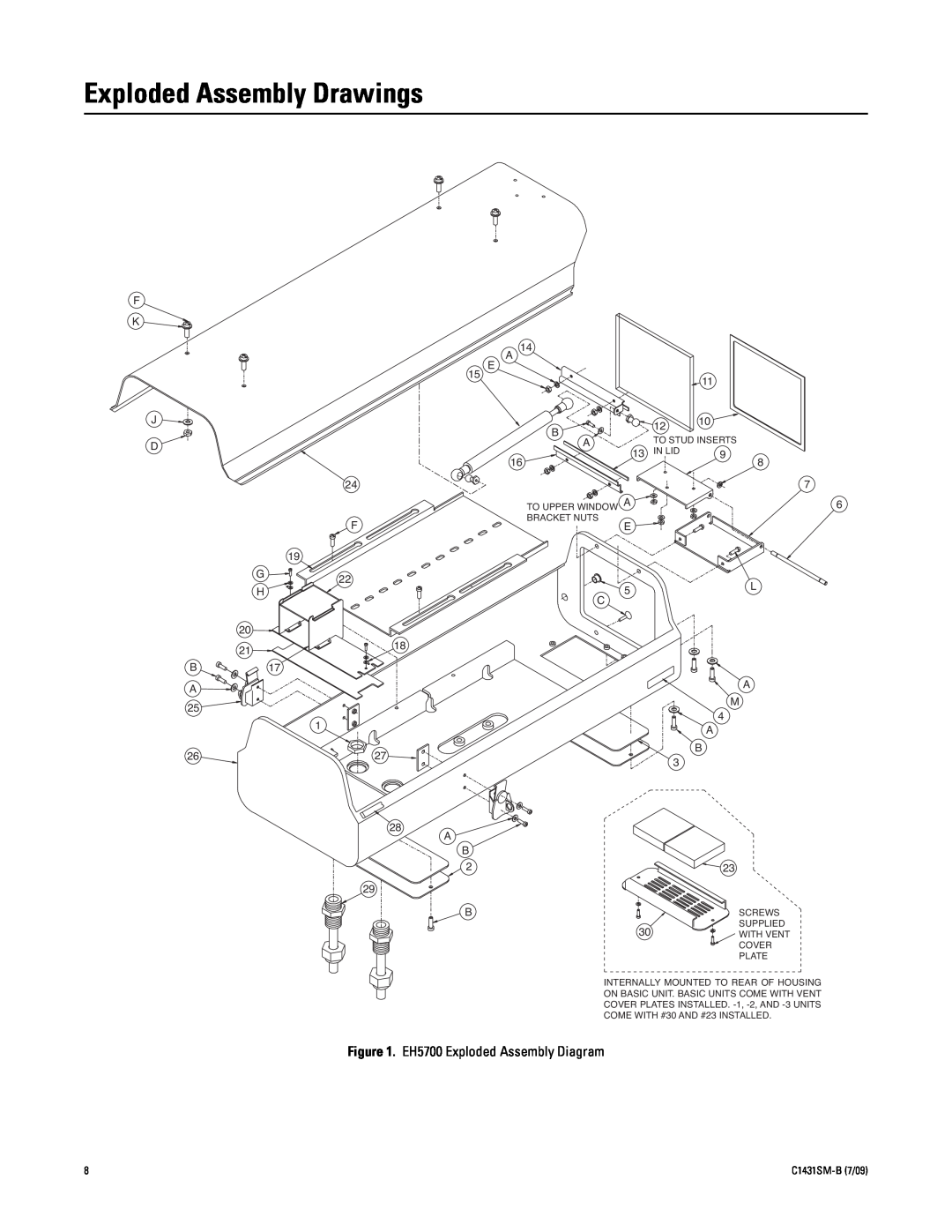 Pelco X1431SM-B (7/09) manual Exploded Assembly Drawings, EH5700 Exploded Assembly Diagram 
