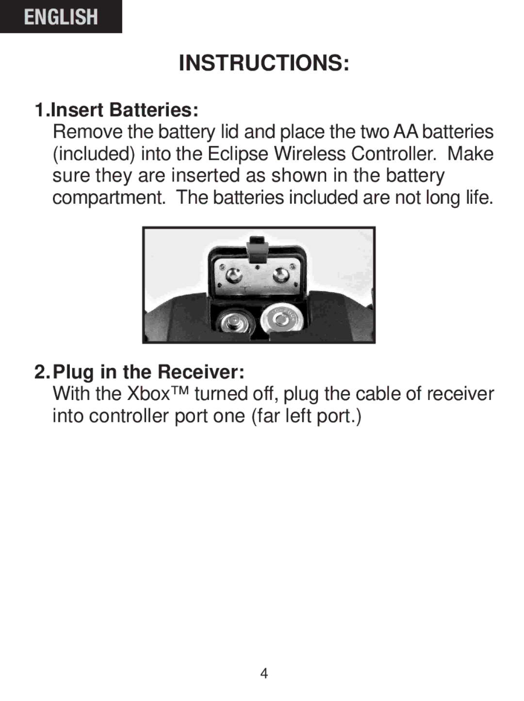 Pelican PL-2006 manual Instructions, Insert Batteries, Plug in the Receiver 