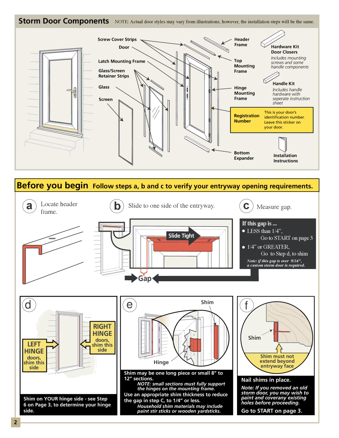 Pella 35123 installation manual Gap 