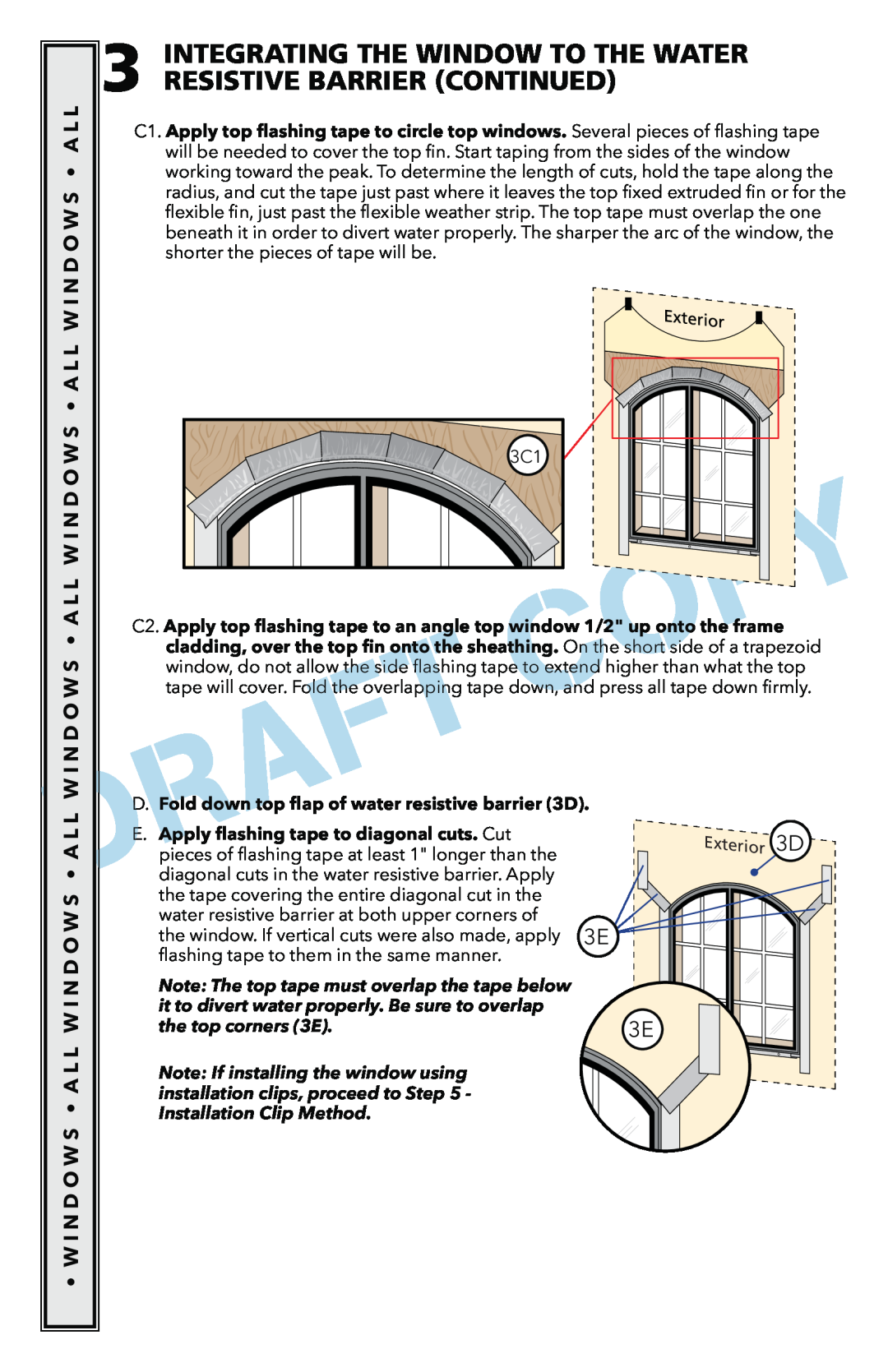 Pella 801U0103 installation instructions Integrating The Window To The Water Resistive Barrier Continued 