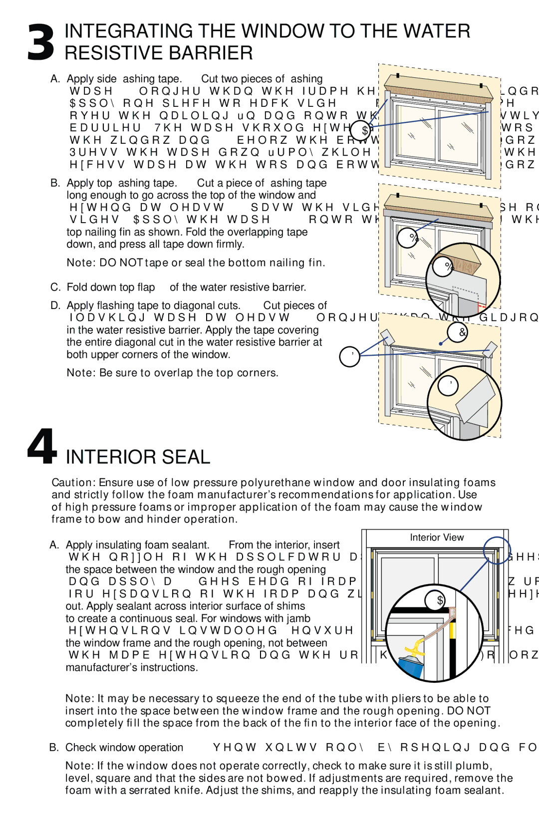 Pella 802Q0102 installation instructions Integrating the Window to the Water Resistive Barrier, Interior Seal 