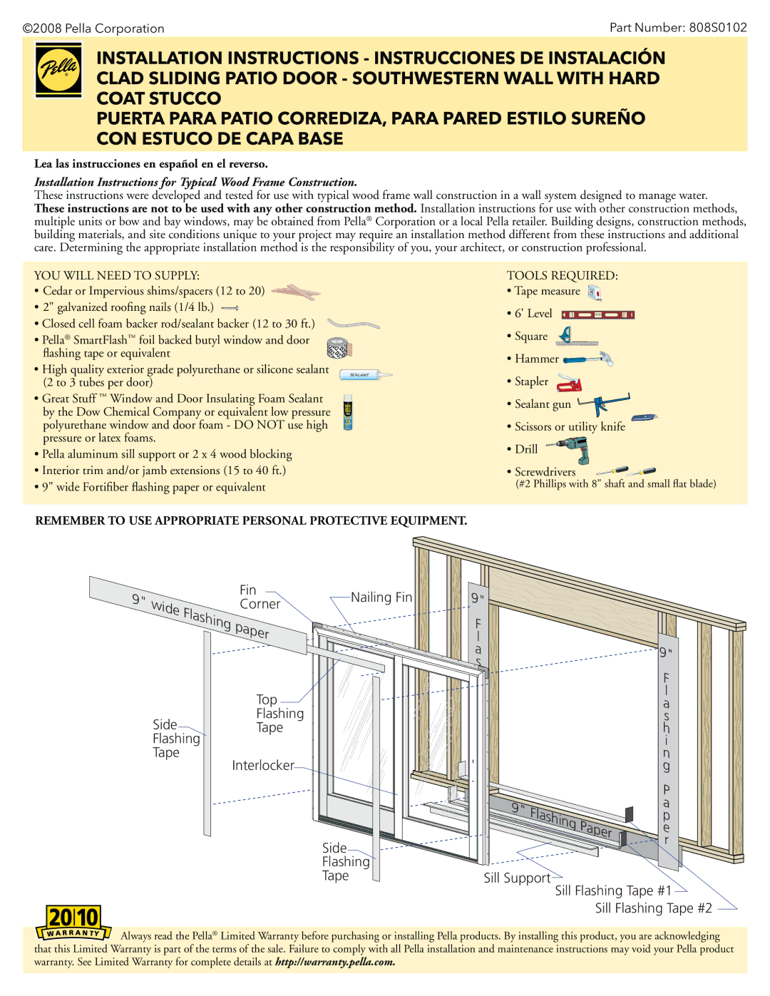 Pella 808SQ102 installation instructions XjefMbtijohQbqfs 