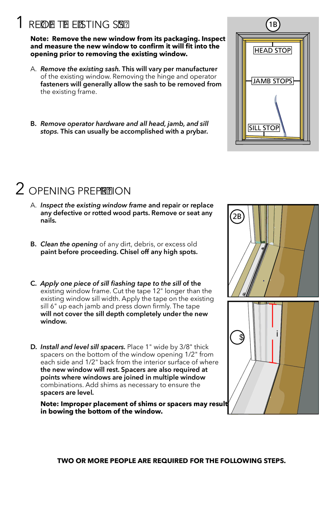 Pella 80WW0101 warranty Remove the Existing Sash, Opening Preparation 