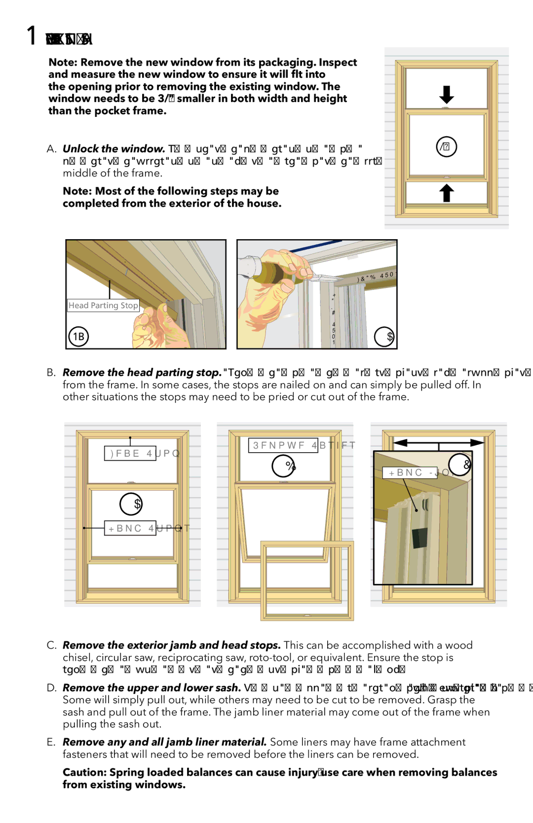 Pella 80WX0101 warranty Remove the Existing Sash 