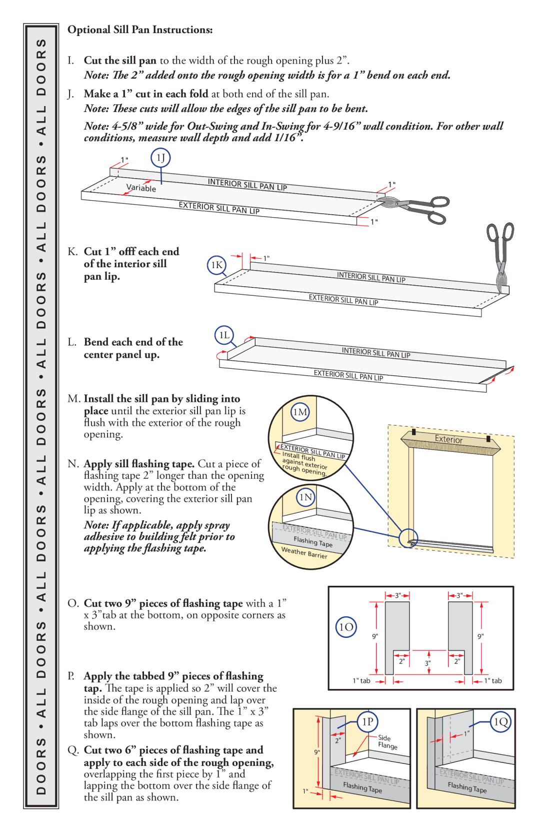 Pella 818L0100 installation instructions D O O R S a L L D O O R S a L L 