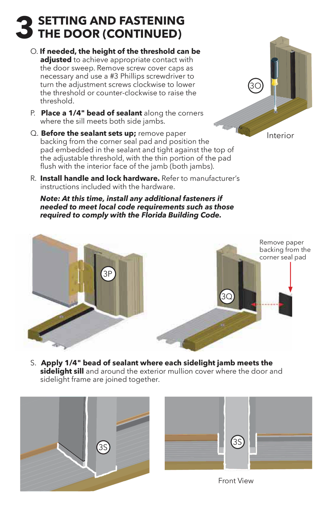 Pella 818T0101 installation instructions Interior, Exterior 