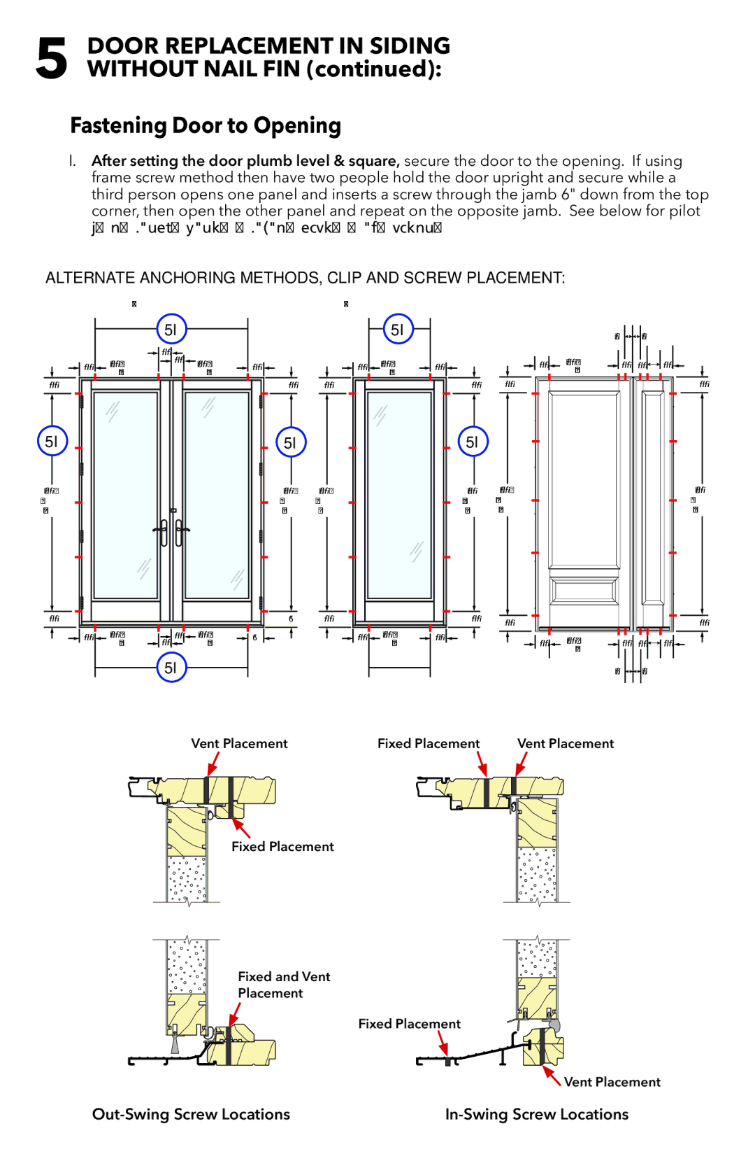 Pella 81AK0101 installation instructions Alternate Anchoring METHODS, Clip and Screw Placement 