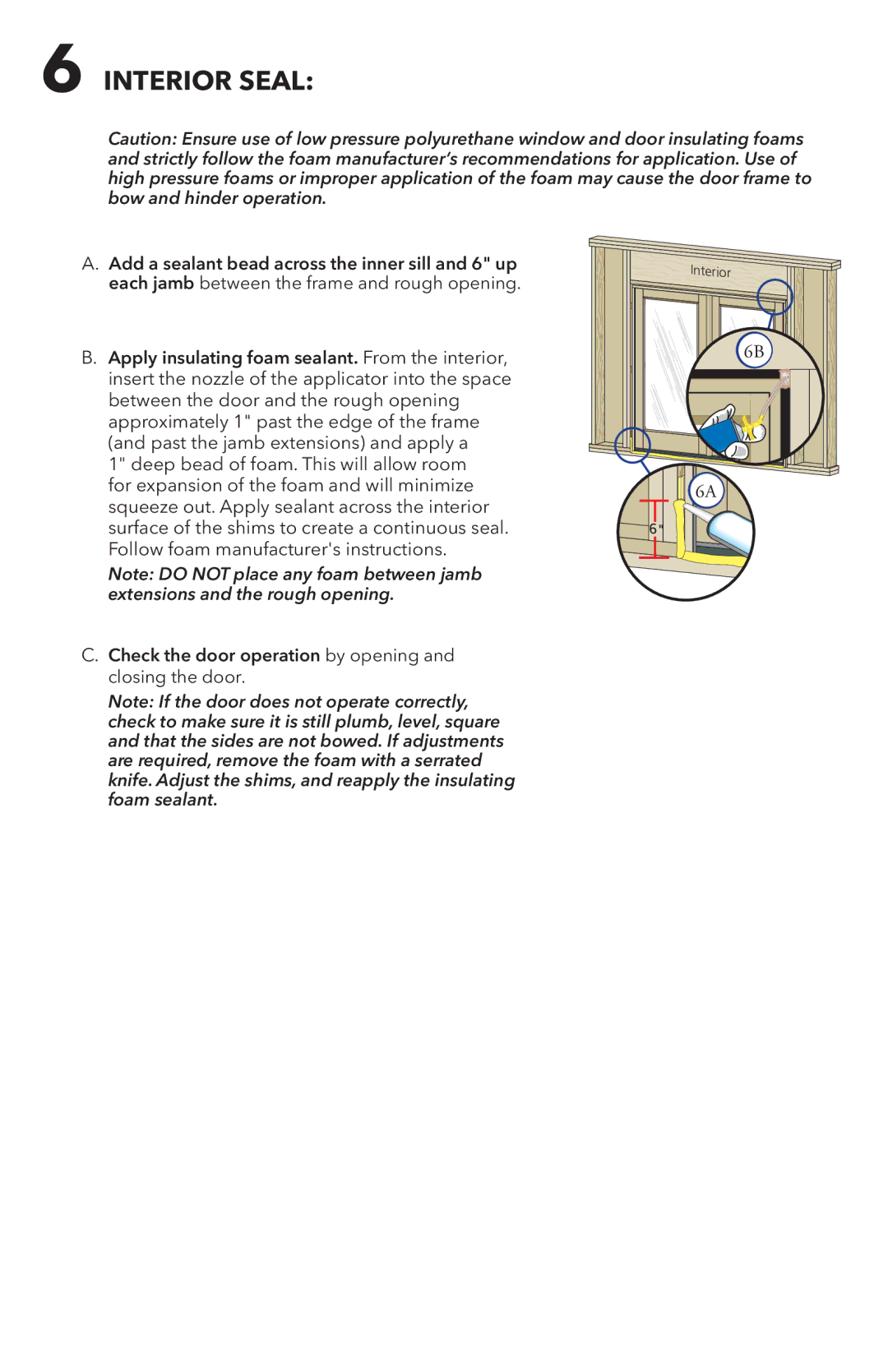 Pella 81AK0101 installation instructions Interior Seal 