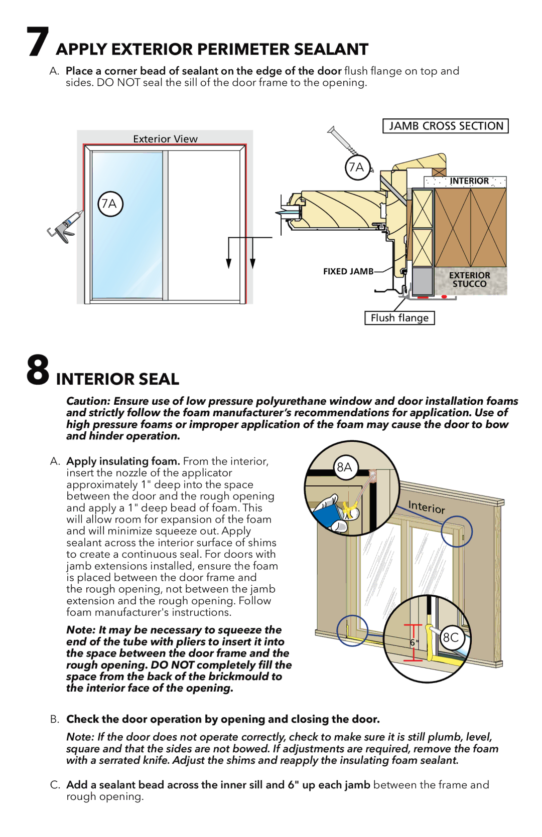 Pella 81CM0100 installation instructions Apply Exterior Perimeter Sealant, Interior Seal 