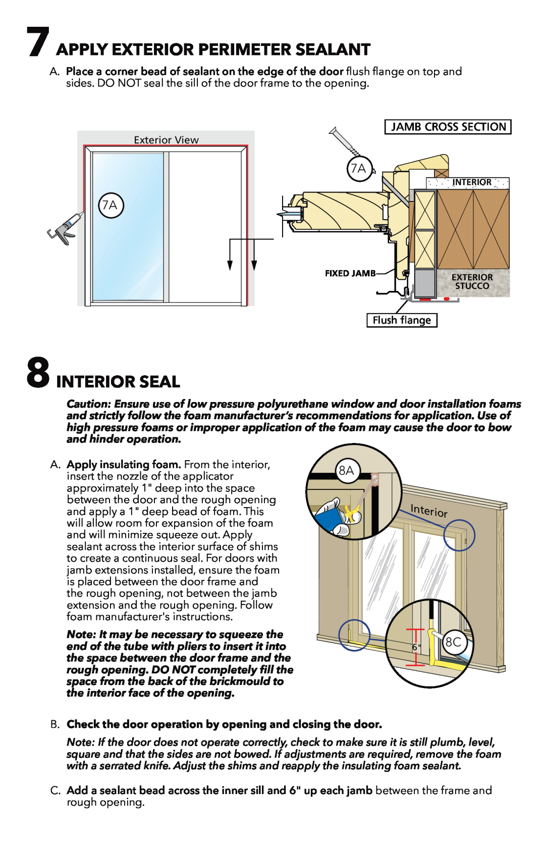 Pella 81CM0100 installation instructions Apply Exterior Perimeter Sealant, Interior Seal, Jamb Cross Section 