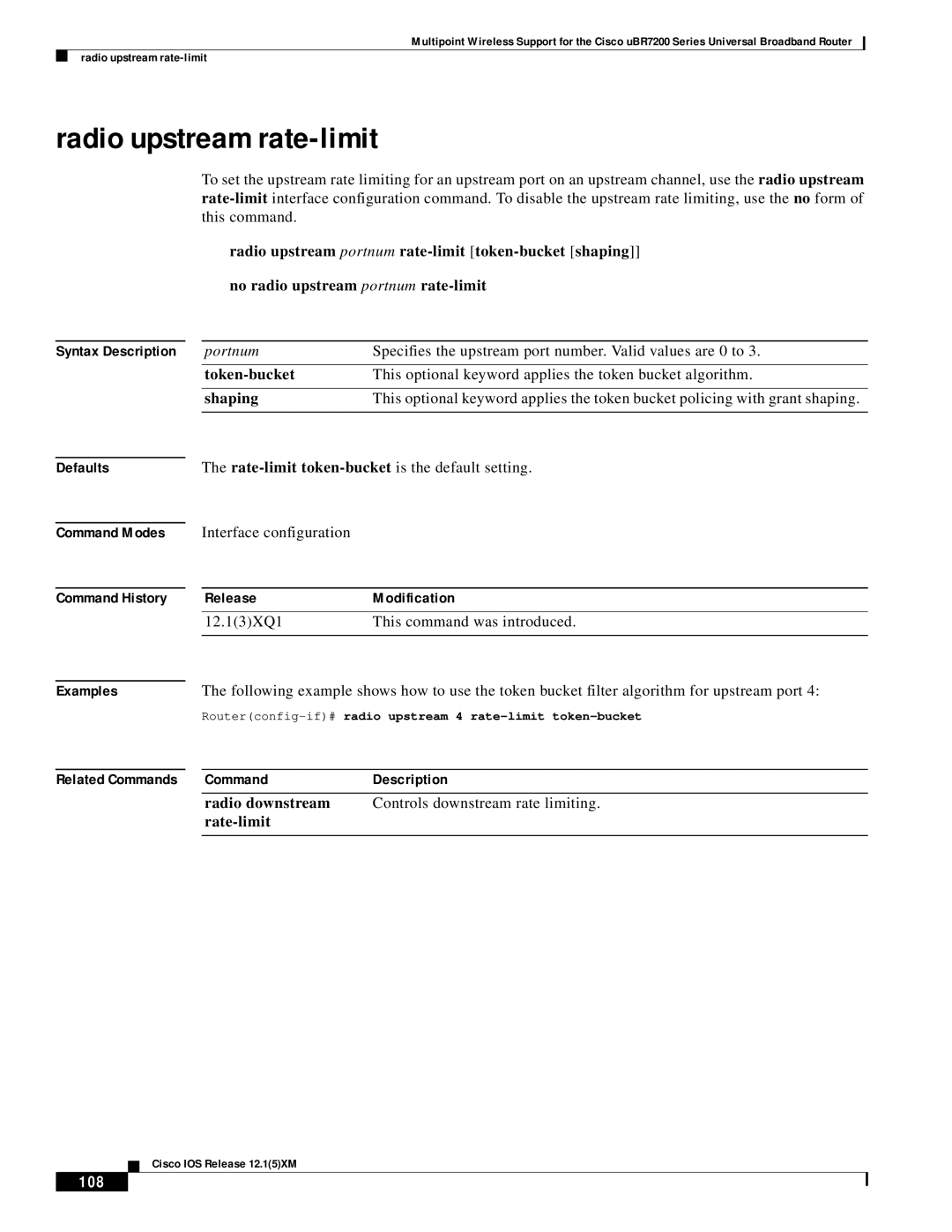 Pengo Computer Accessories UBR7200 manual Radio upstream rate-limit, Token-bucket, Shaping, 108 