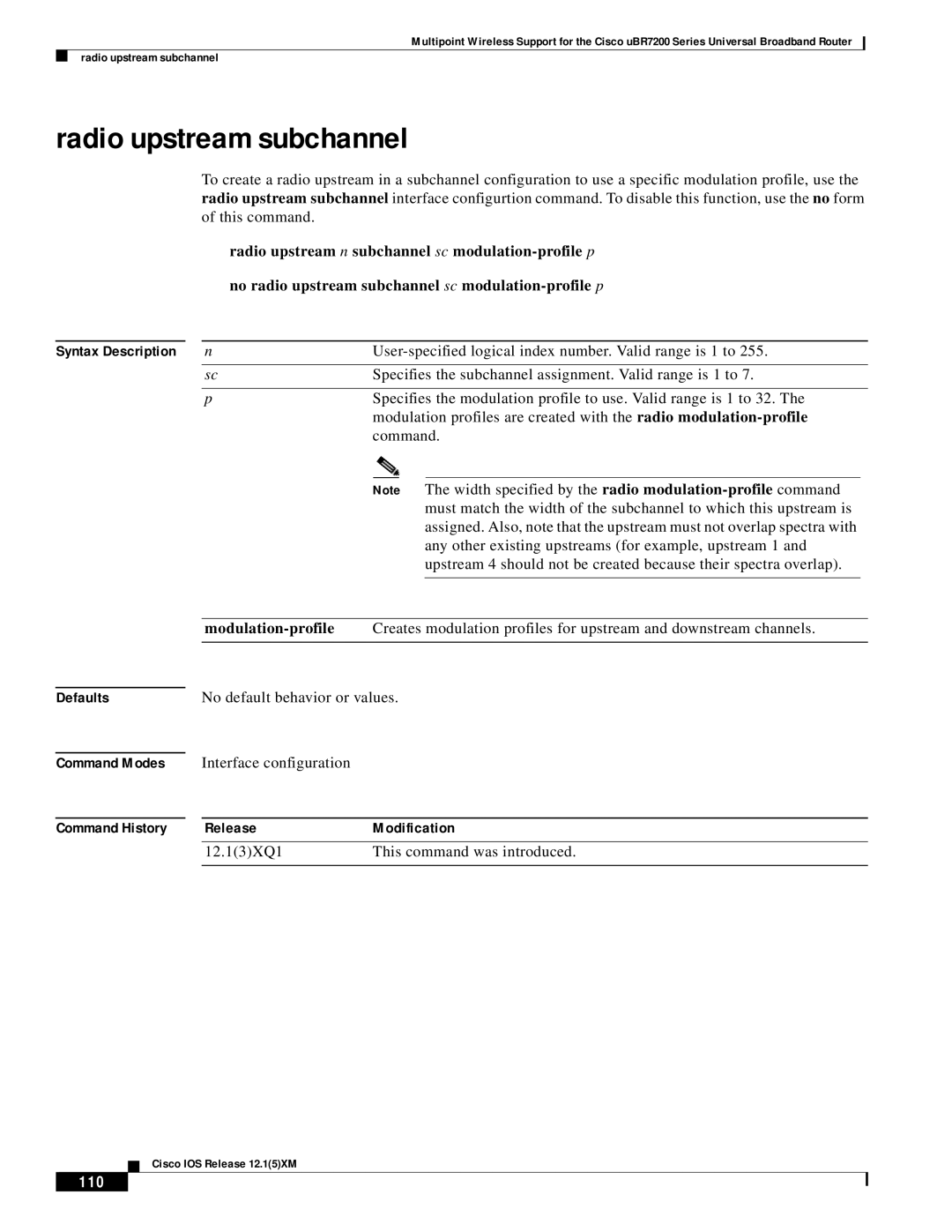 Pengo Computer Accessories UBR7200 manual Radio upstream subchannel, Modulation-profile, 110 