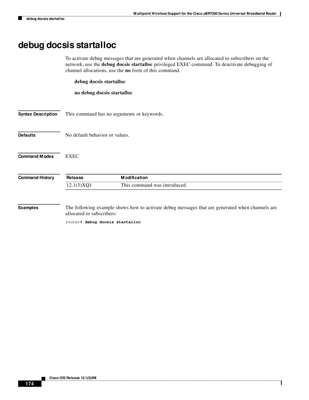 Pengo Computer Accessories UBR7200 Debug docsis startalloc No debug docsis startalloc, Allocated to subscribers, 174 