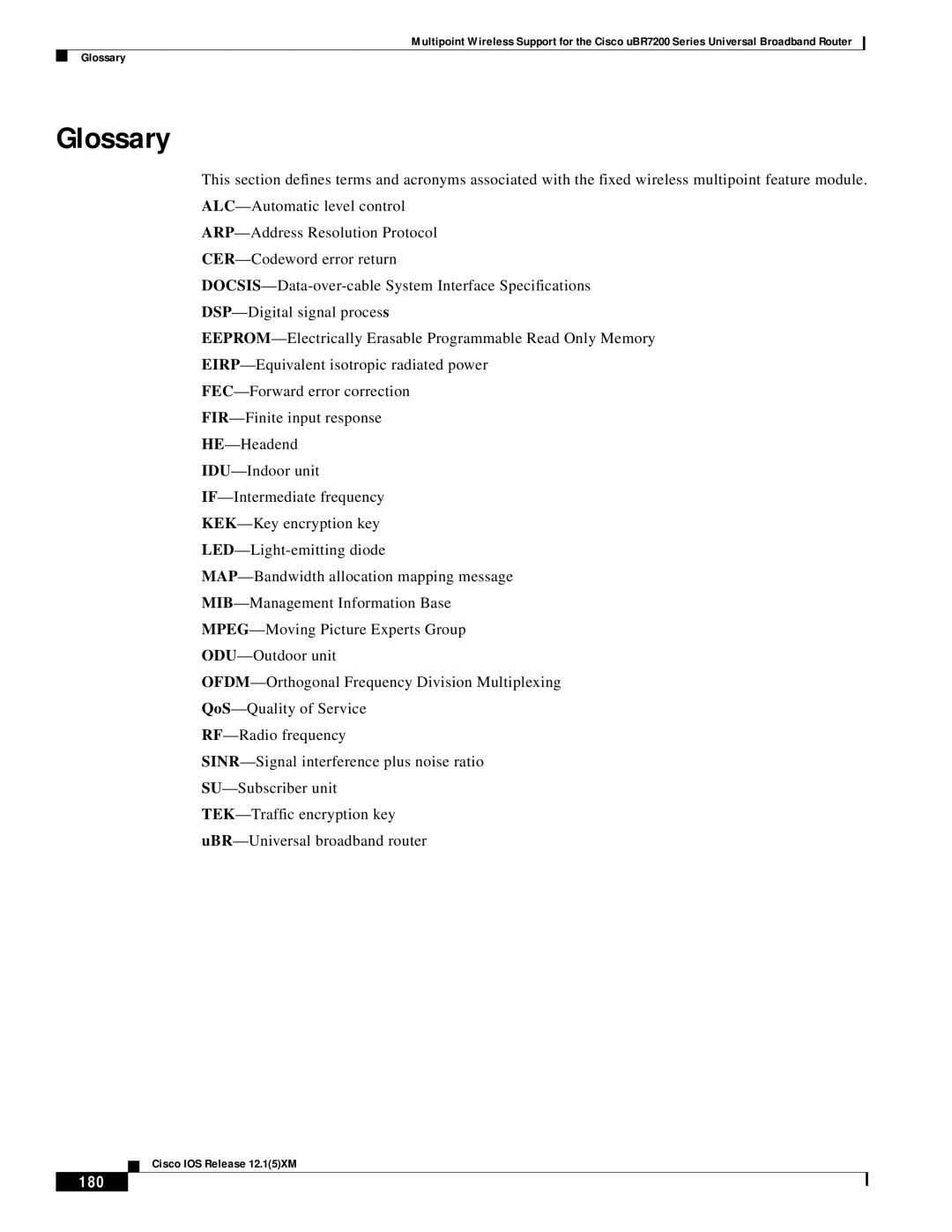 Pengo Computer Accessories UBR7200 manual Glossary, 180 