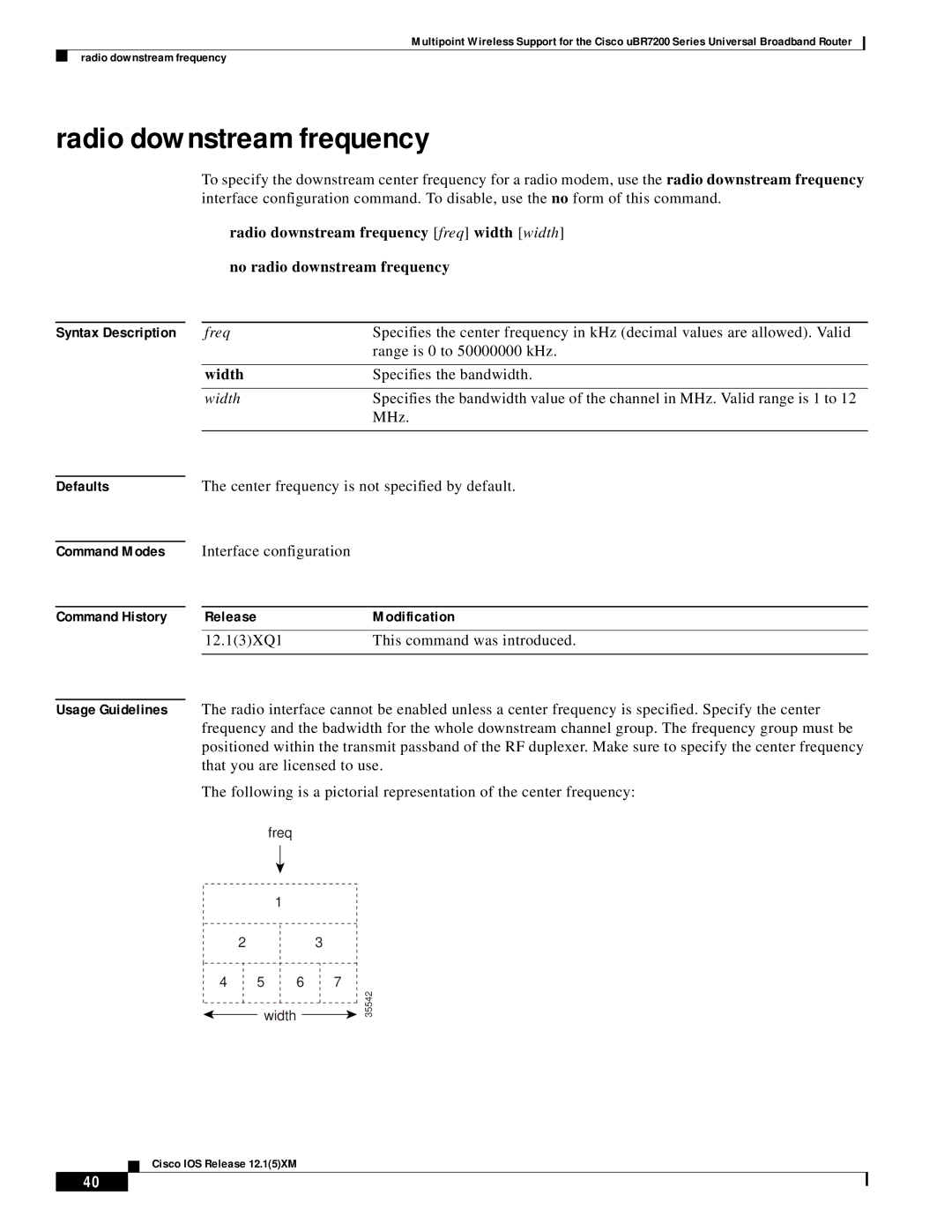 Pengo Computer Accessories UBR7200 manual Radio downstream frequency, Width 