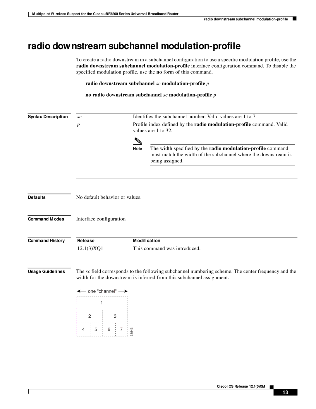 Pengo Computer Accessories UBR7200 manual Radio downstream subchannel modulation-profile 