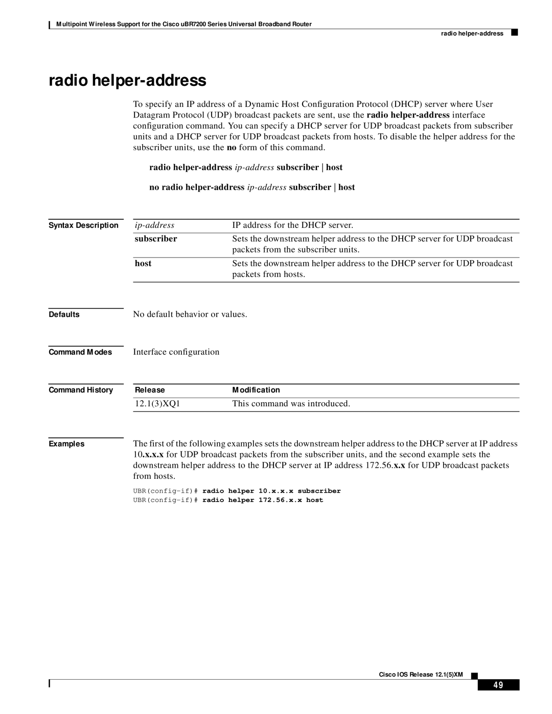 Pengo Computer Accessories UBR7200 manual Radio helper-address, Subscriber, Host, From hosts 