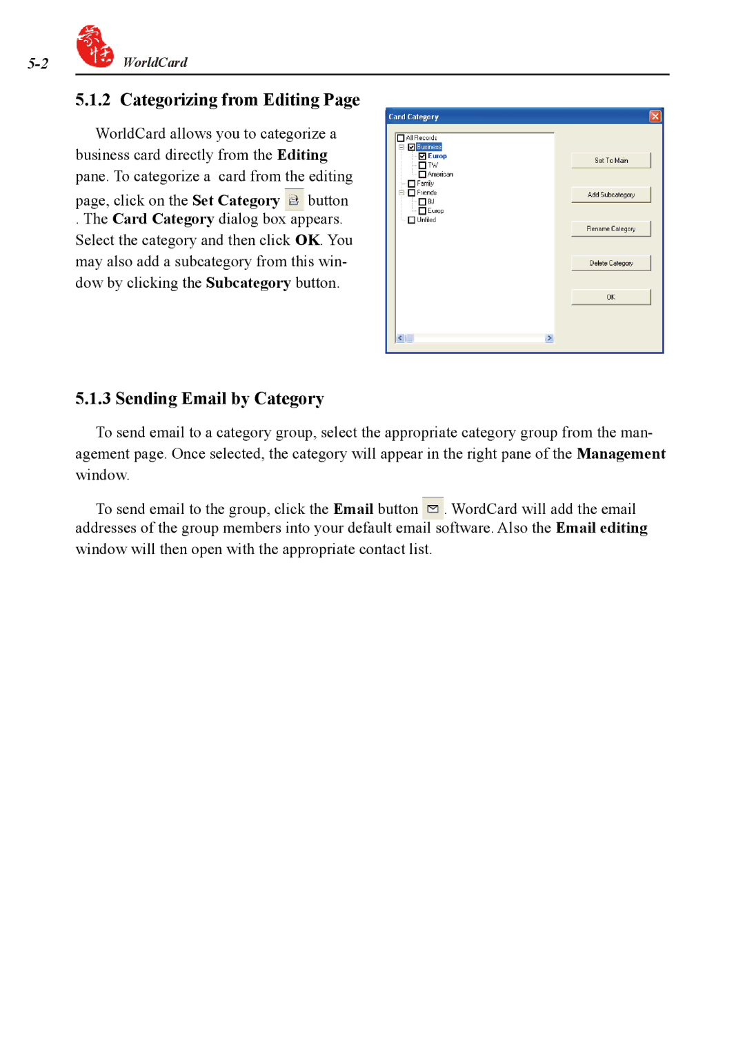 Penpower duet 2 user manual Categorizing from Editing, Sending Email by Category 