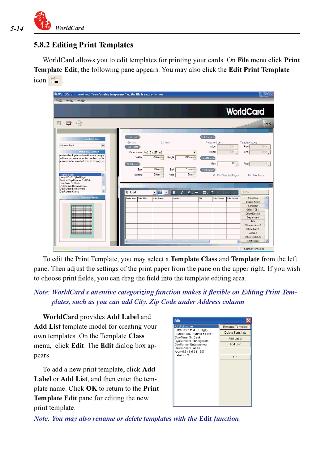 Penpower duet 2 user manual Editing Print Templates 