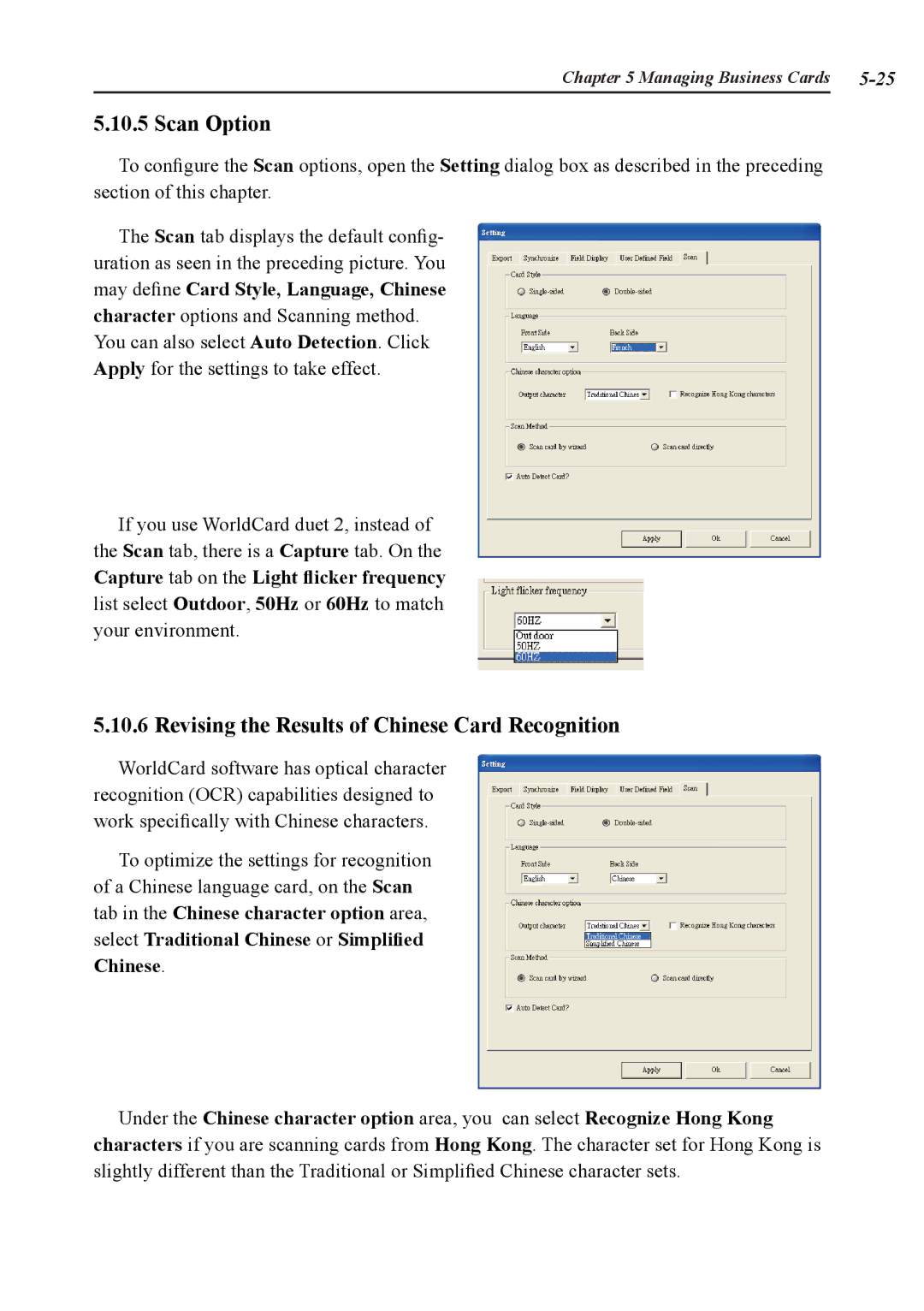 Penpower duet 2 user manual Scan Option, Revising the Results of Chinese Card Recognition 