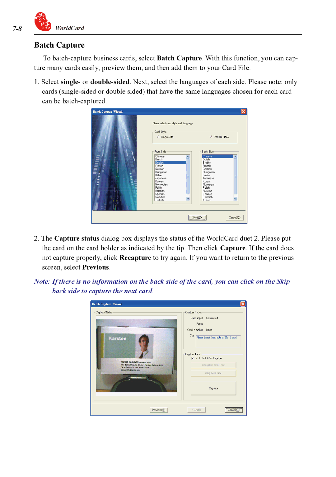 Penpower duet 2 user manual Batch Capture 