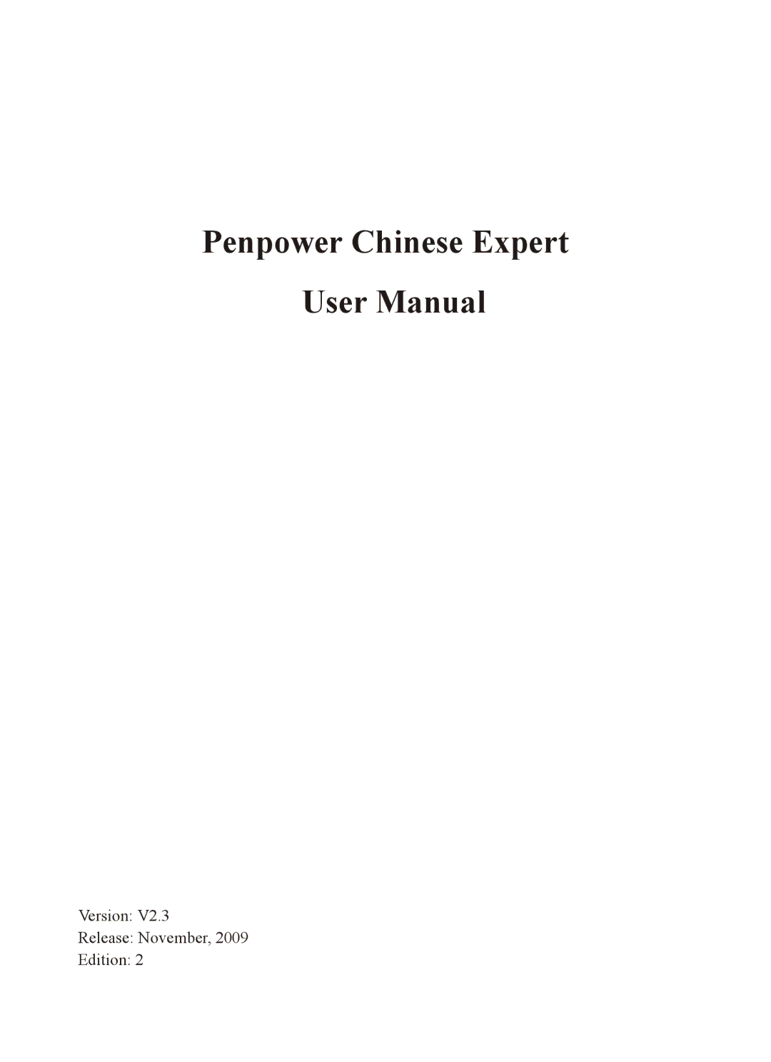 Penpower PCE Trial, PCE Writing Pad, PCE Standard, PCE Scanner user manual Penpower Chinese Expert 