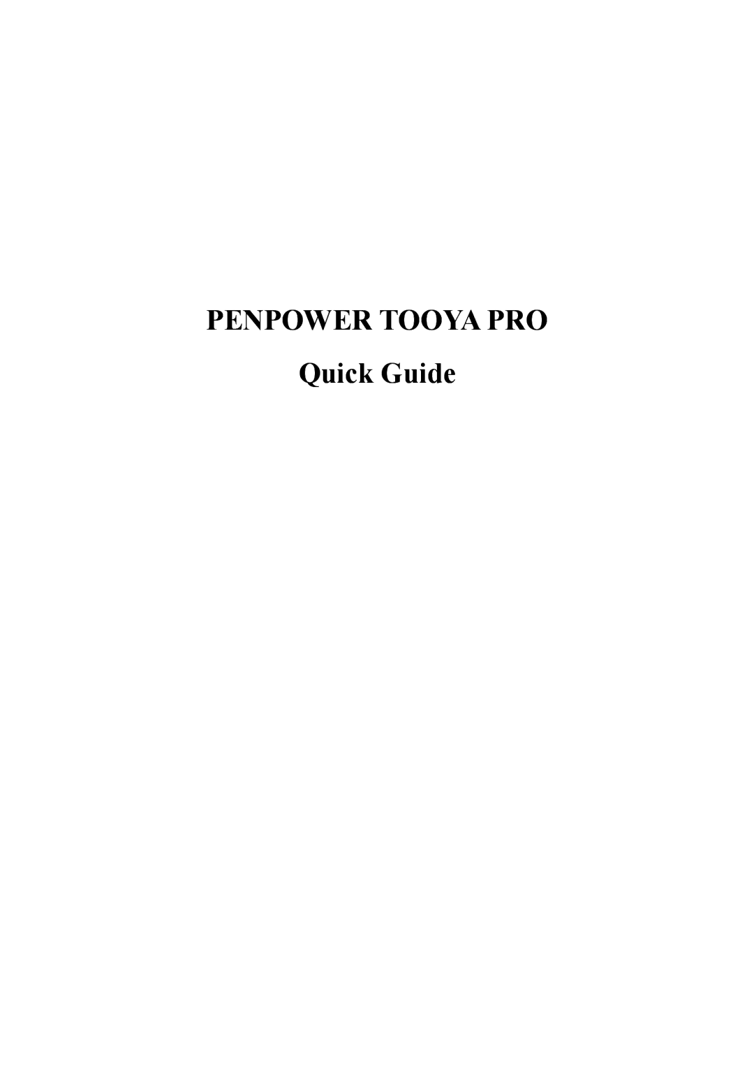 Penpower TOOYA PRO manual Penpower Tooya PRO 