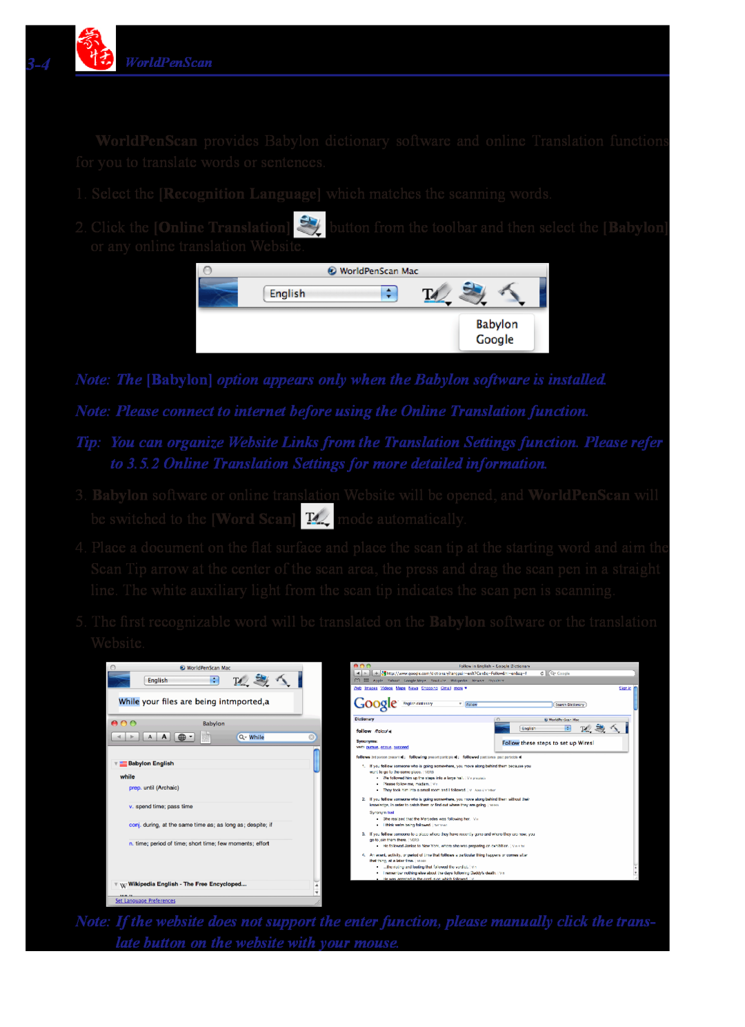 Penpower WorldPenScan Pro user manual Online Translation 