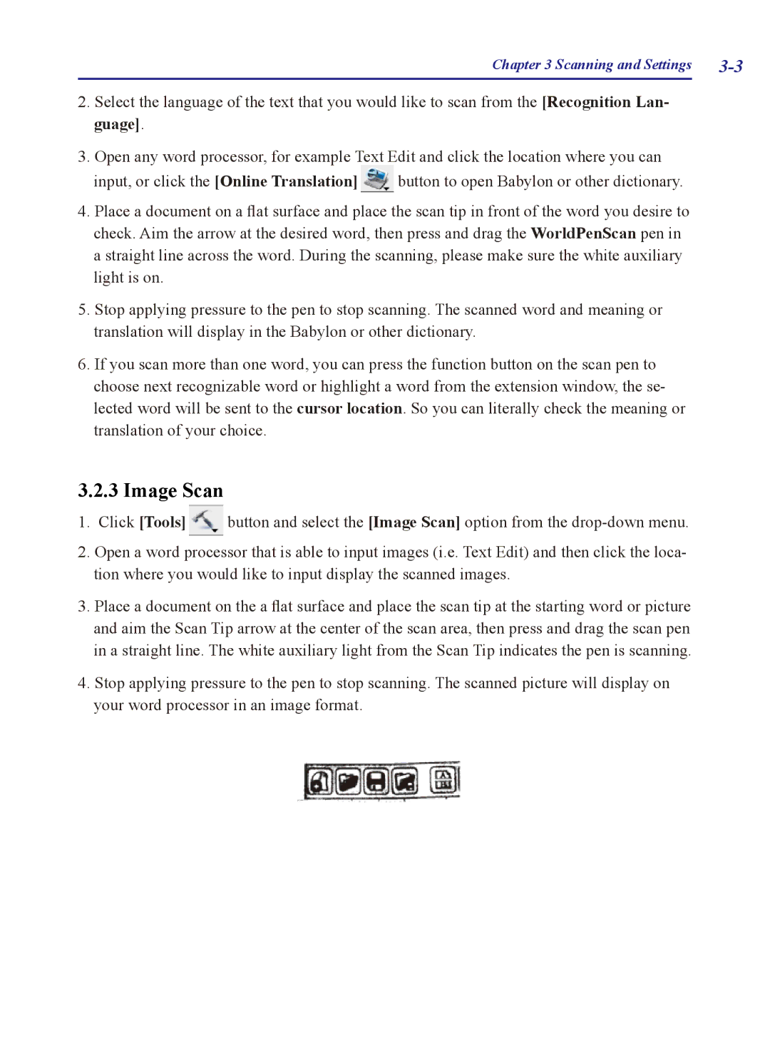 Penpower WorldPenScan Pro user manual Image Scan 