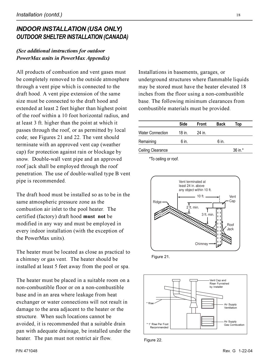 Pentair 100 installation manual Front 