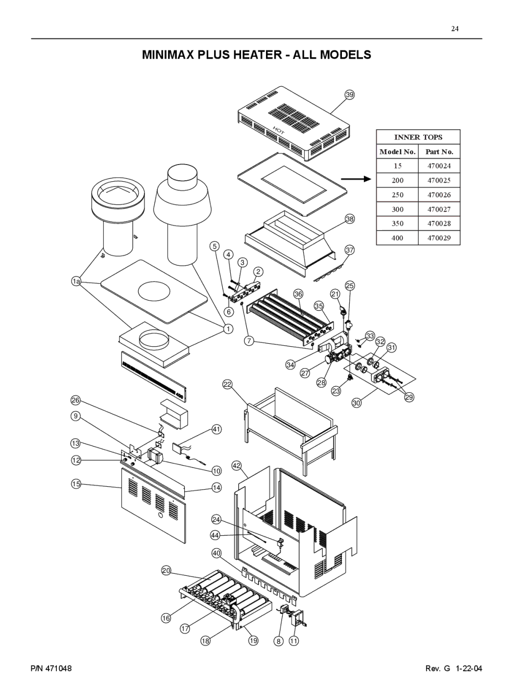 Pentair 100 installation manual Minimax Plus Heater ALL Models 