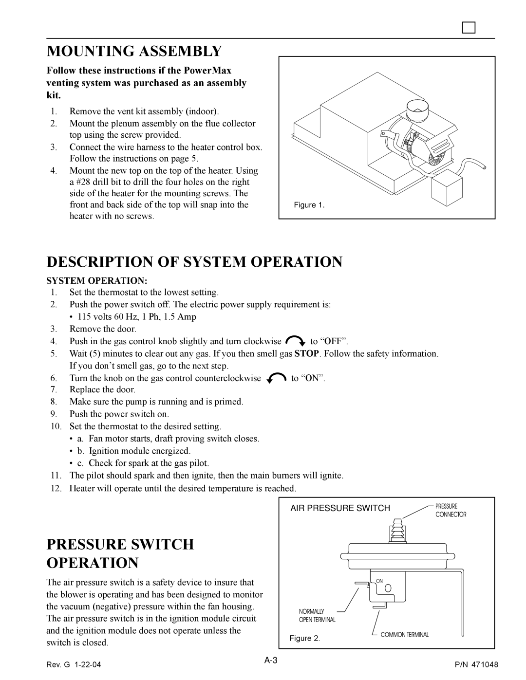 Pentair 100 installation manual Mounting Assembly 