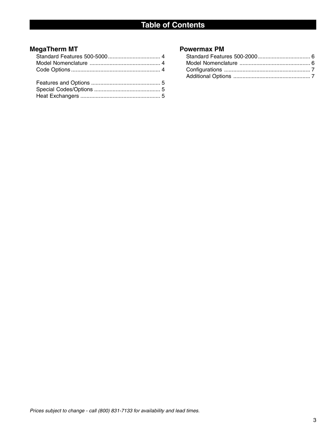 Pentair 472645 manual Table of Contents 