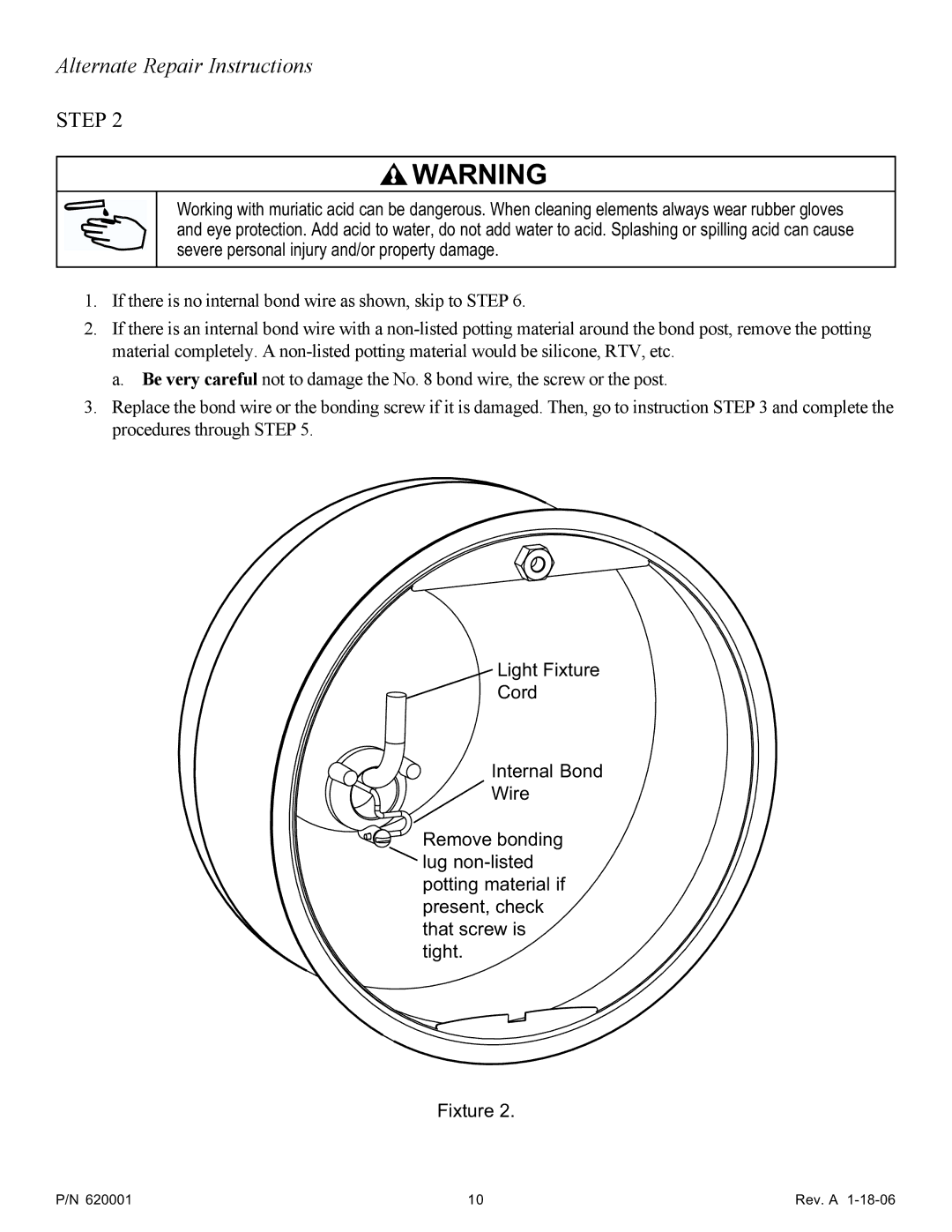 Pentair 620001 important safety instructions Alternate Repair Instructions 