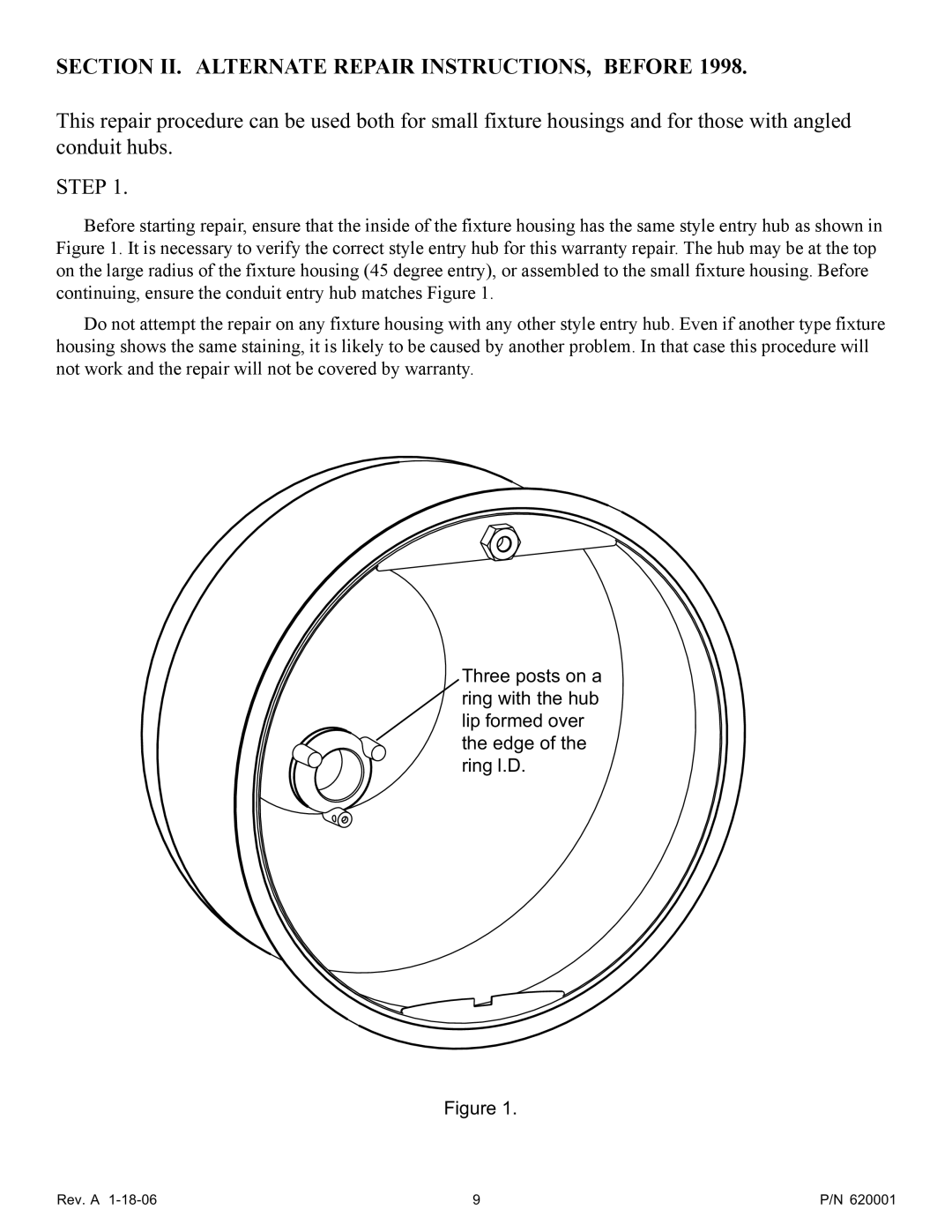 Pentair 620001 important safety instructions Section II. Alternate Repair INSTRUCTIONS, Before 