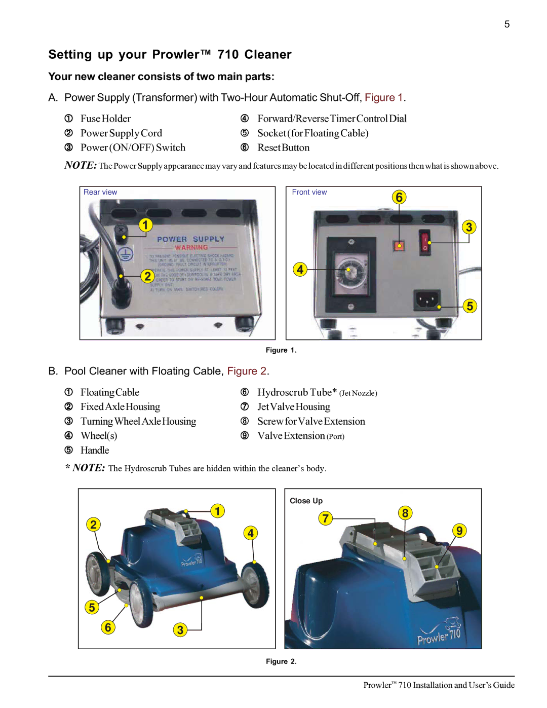 Pentair important safety instructions Setting up your Prowler 710 Cleaner, Pool Cleaner with Floating Cable, Figure 