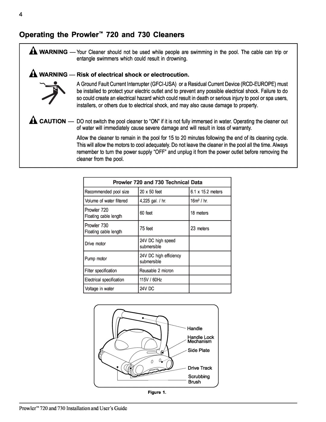 Pentair important safety instructions Operating the Prowler 720 and 730 Cleaners 