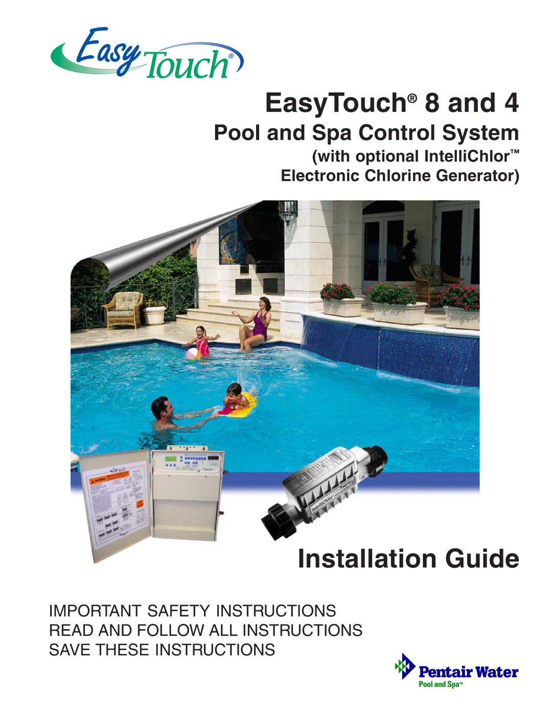 Pentair 8 and 4 important safety instructions EasyTouch 8 