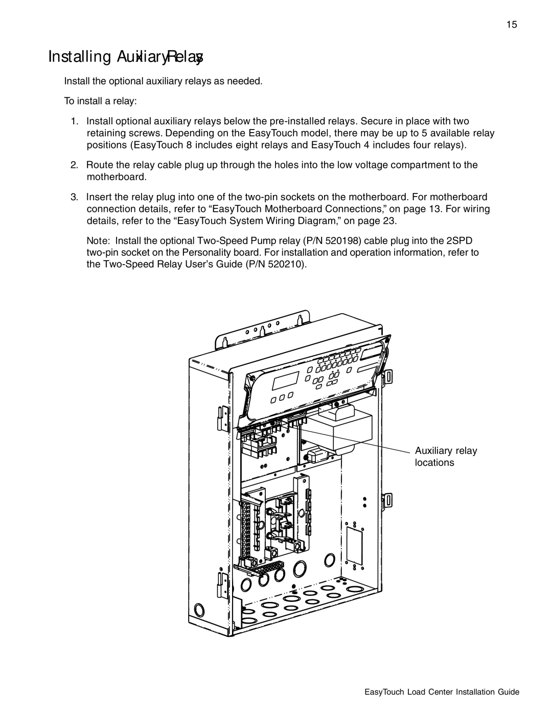 Pentair 8 and 4 important safety instructions Installing Auxiliary Relays 