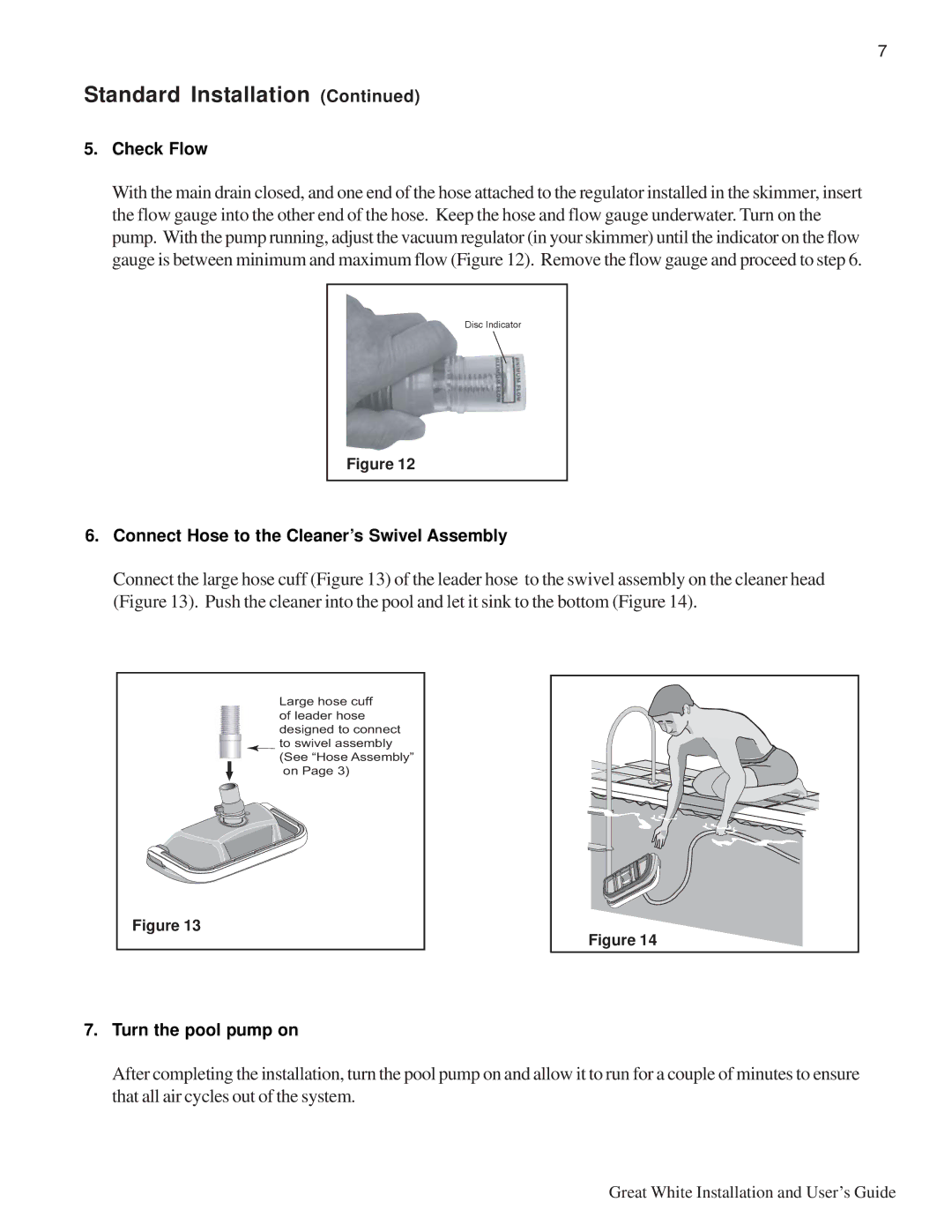 Pentair Automatic Pool Cleaner important safety instructions Check Flow 